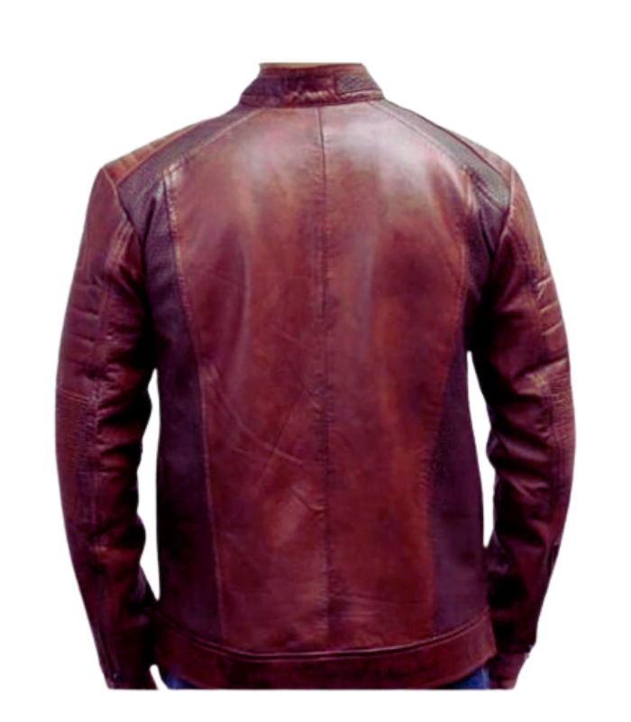 Biker Vintage Brown Leather Jacket For Men