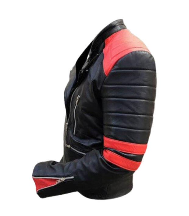 brando styled red and black jacket