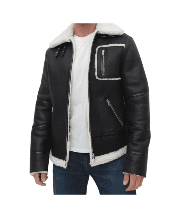 Fur Shearling Bomber Leather Jacket