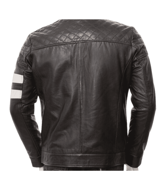 Cafe Racer Black Leather Jacket by Sharsal.