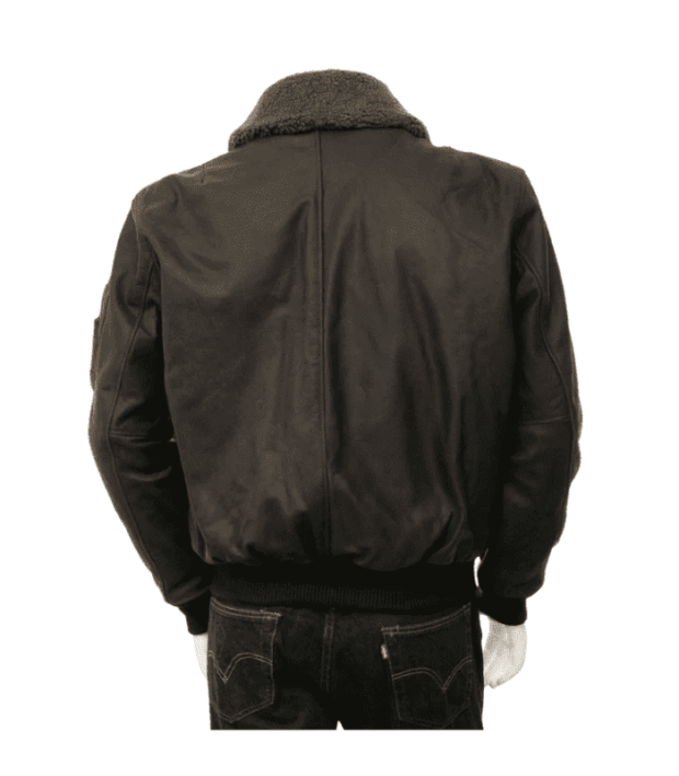 Men’s Brown Detachable Collar Aviator leather Jackets by Sharsal