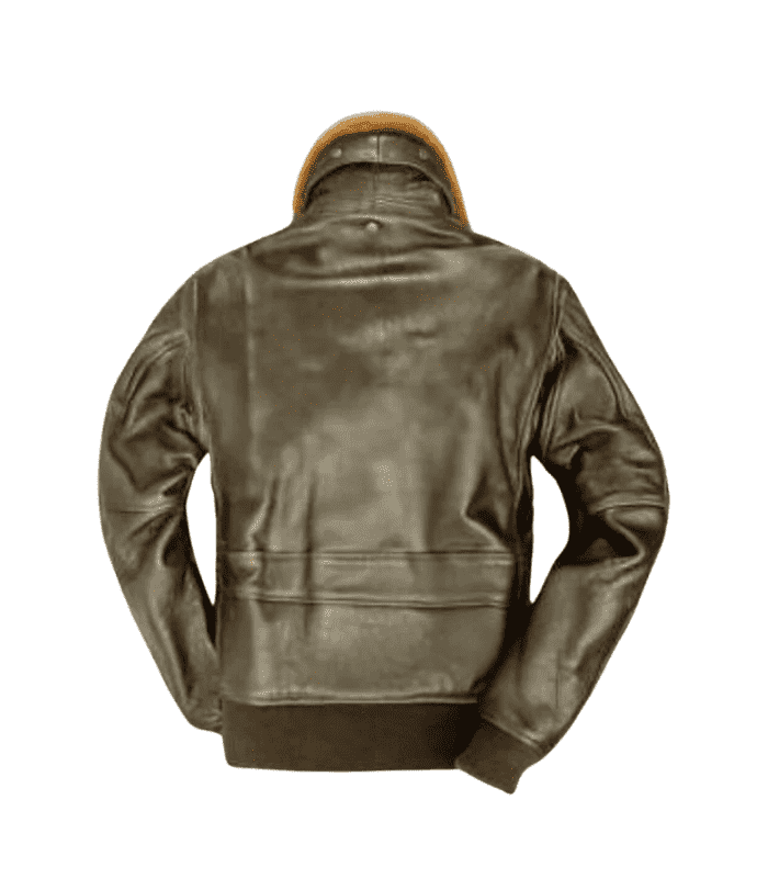 Aviator Brown Fur Collar Leather Jacket by Sharsal