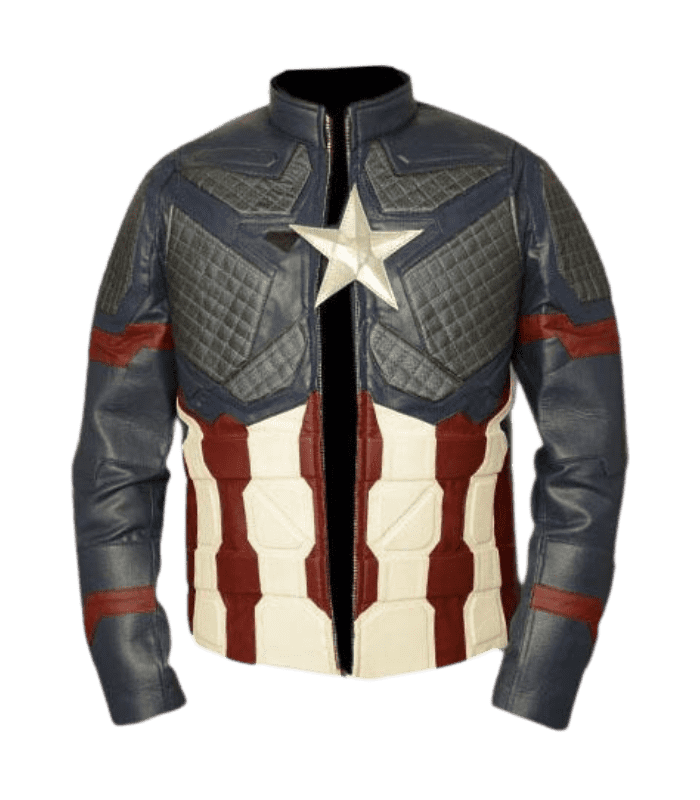 Captain America Black Leather Jacket Endgame