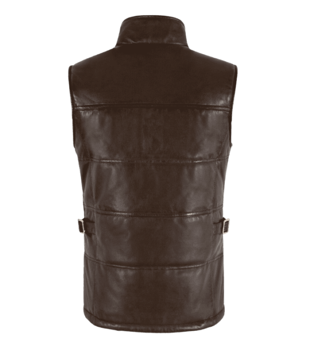 Woman Chocolate Brown Leather Vest by sharsal