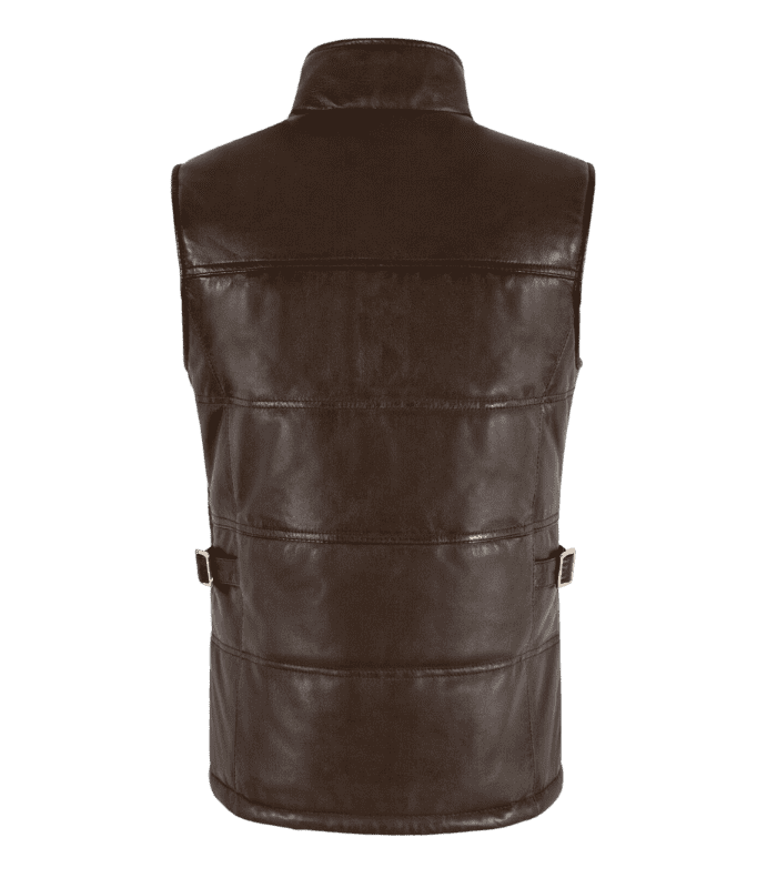 Woman Chocolate Brown Leather Vest by sharsal