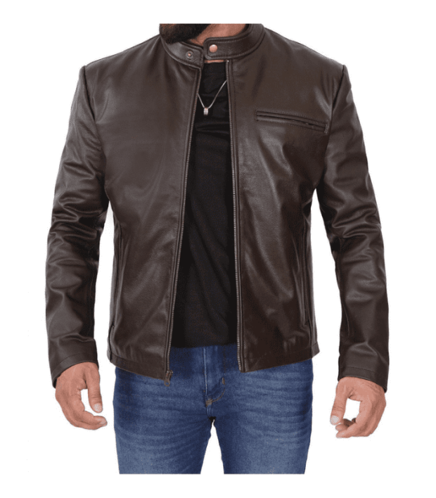 Dark Brown Cafe Racer and Bomber Leather Jacket