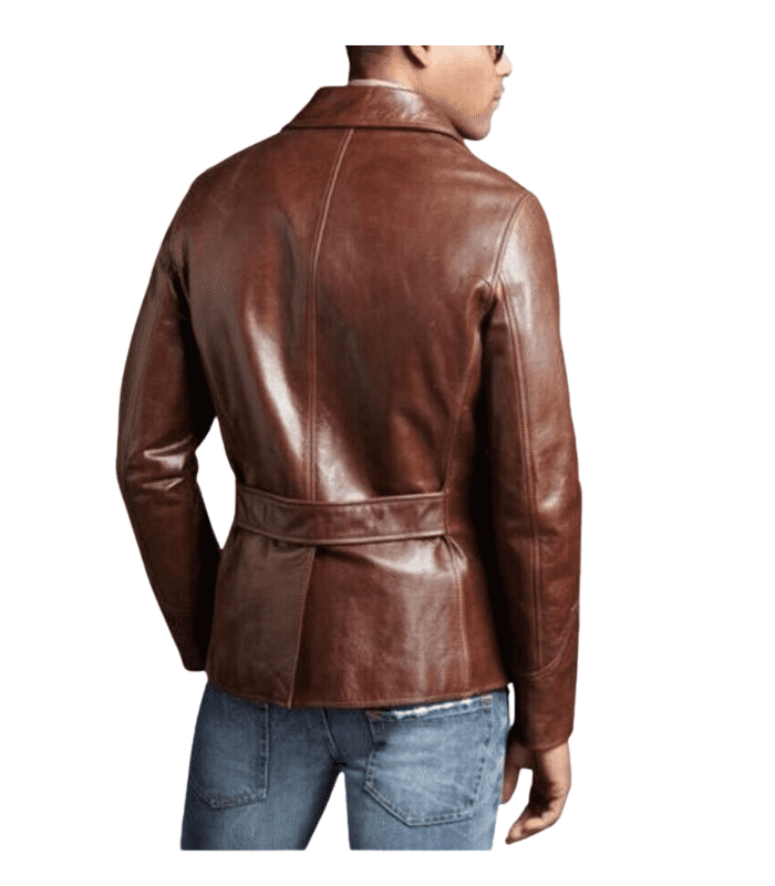 Genuine Leather Brown Blazer Coat Jacket Slim Fit Leather Coat