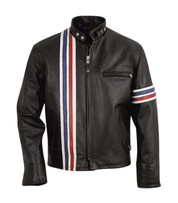 Men Stylish Biker Motorcycle Leather Jacket
