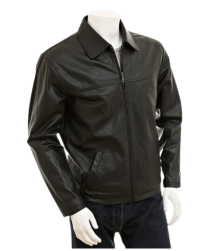 men's collar shirt collar biker leather jacket by sharsal