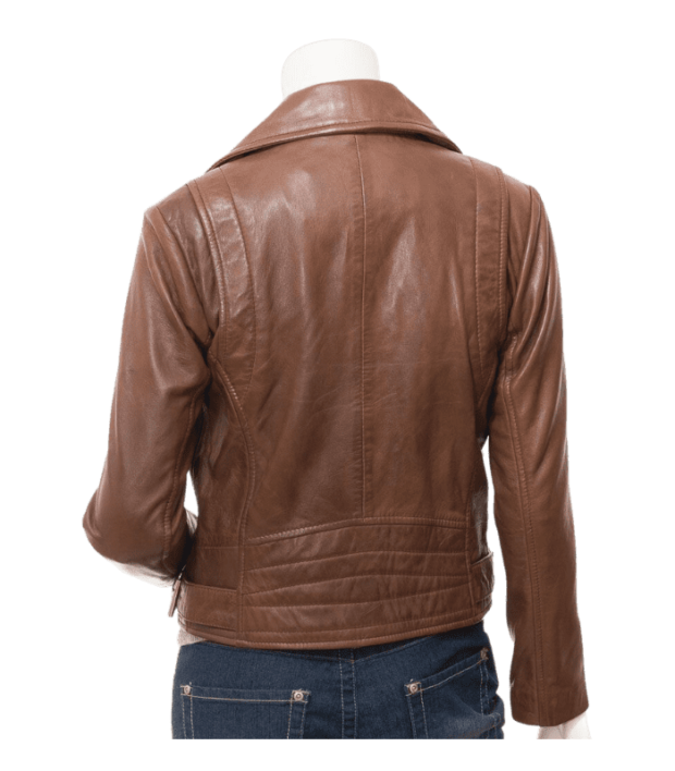 Women Brown Biker Leather Jacket