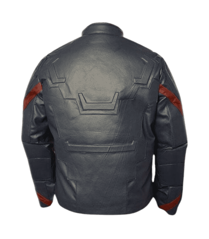 back side view of captain america leather jacket