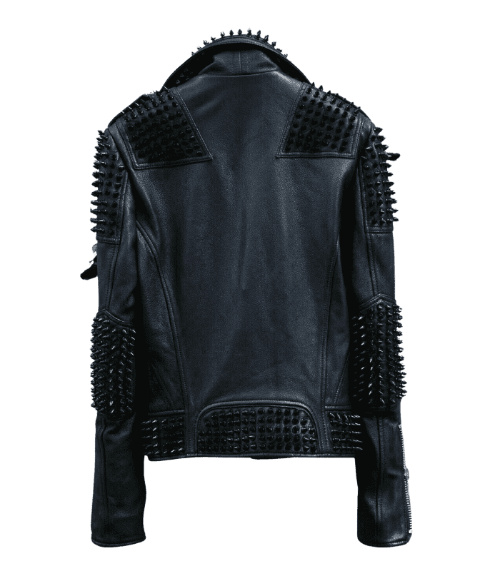 Leather Biker Jacket In Punk Style By Sharsal