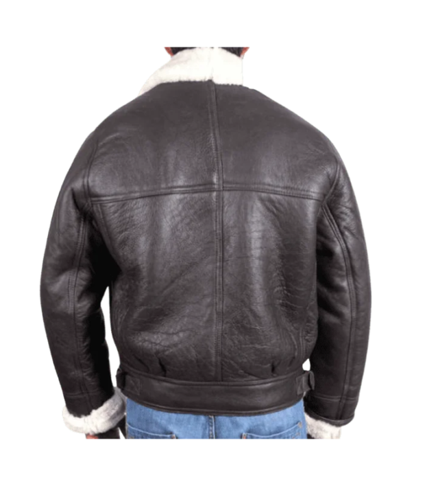 Aviator Black Leather Jacket by Sharsal.