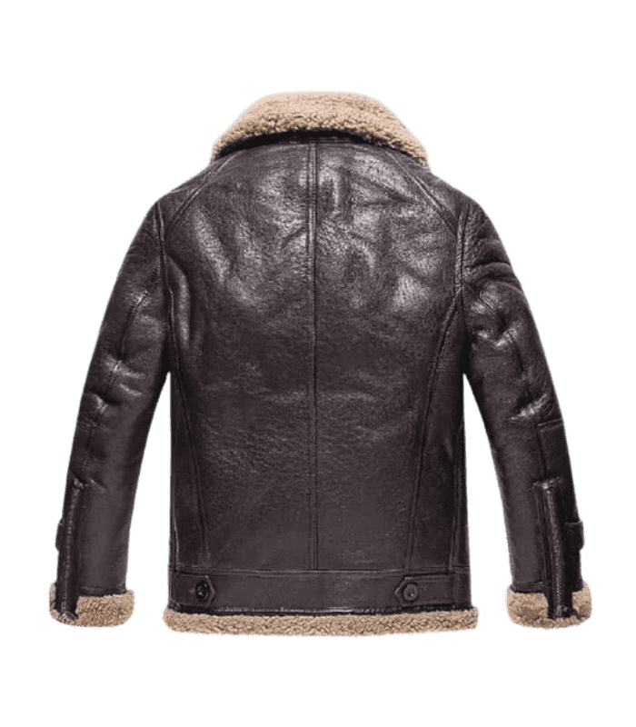Dark Brown Shearling Leather Jacket for men by Sharsal.