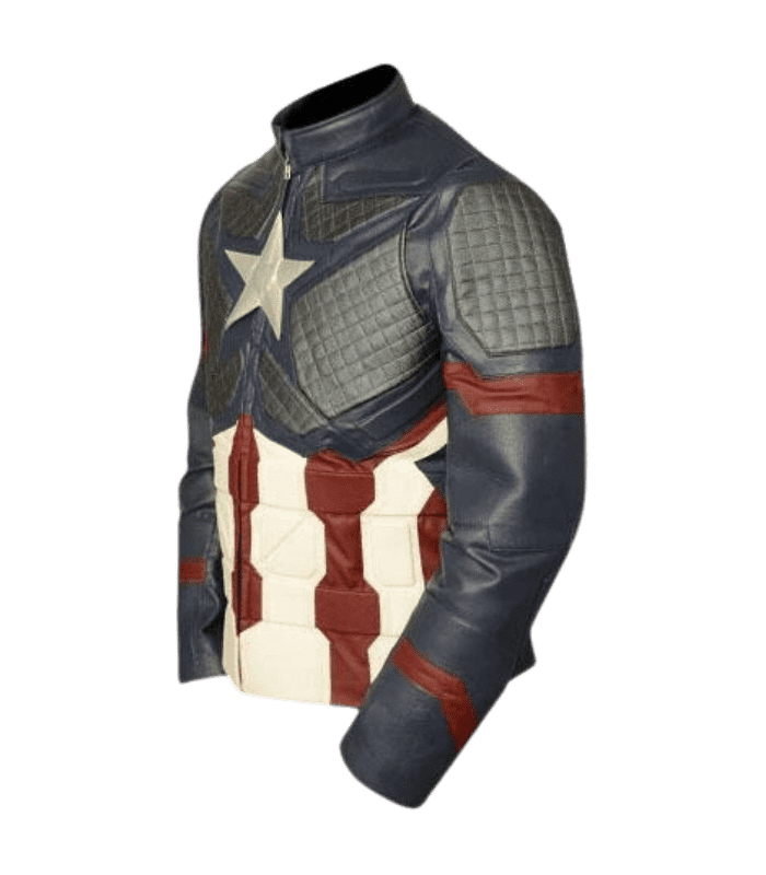 Left Side View Of Captain America Leather Jacket