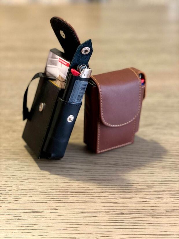 Original Cow Leather Cigarette case in Black & Brown Color
