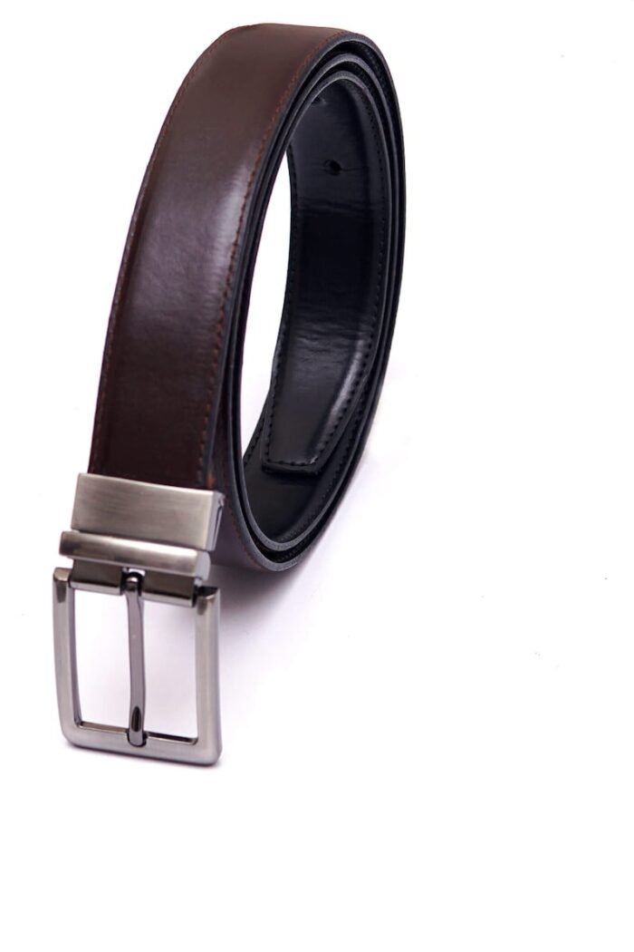 Plus Size Black And Brown Reversible Leather Belt