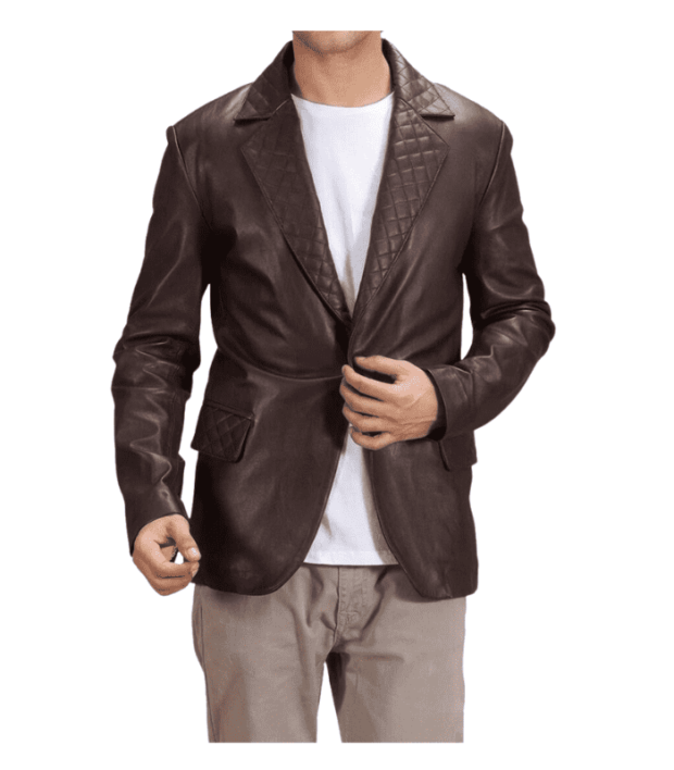 Men'S Brown Leather Blazer/Brown Leather Coat