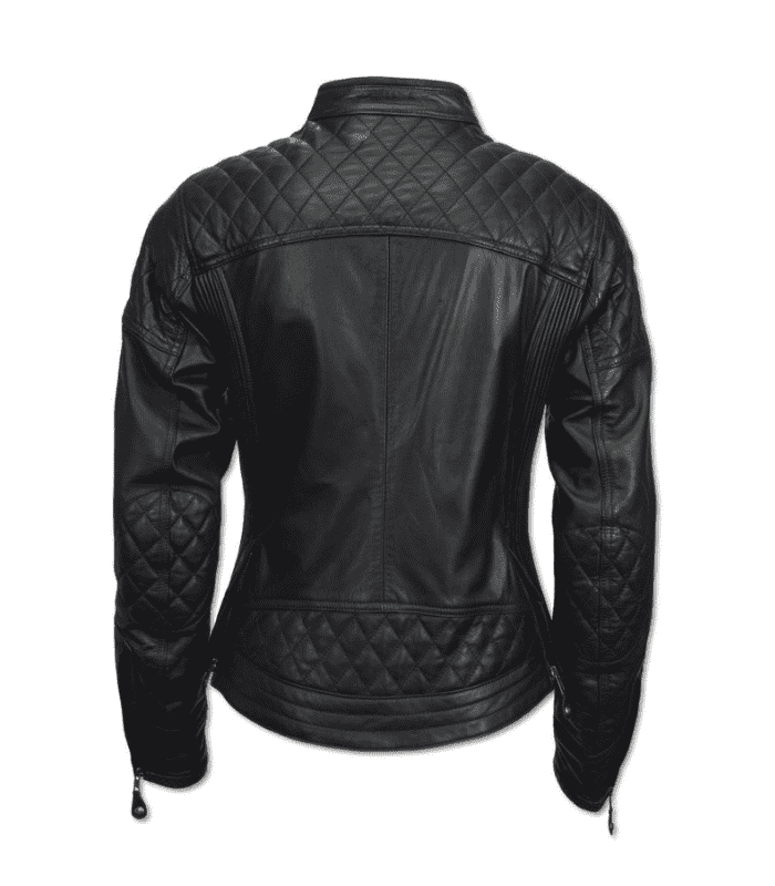 Quilted Black Women Leather Motorcycle Jacket