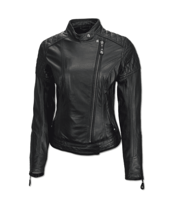 Quilted Black Women Leather Motorcycle Jacket