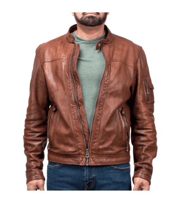 Vintage Brown Biker Leather Jacket