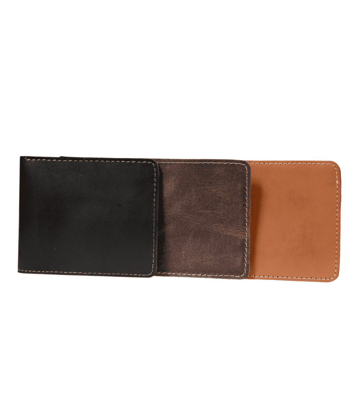 Full Grain Vintage Brown Leather Mens Wallet Bifold Classic Stitched Leather Wallet