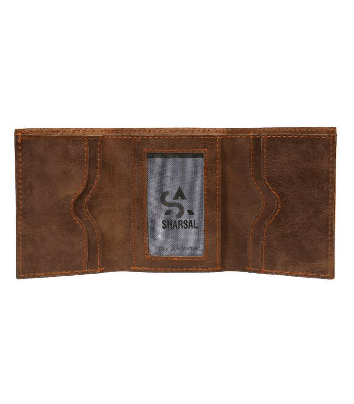 Mens Trifold Wallet Brown Trifold Leather Wallet