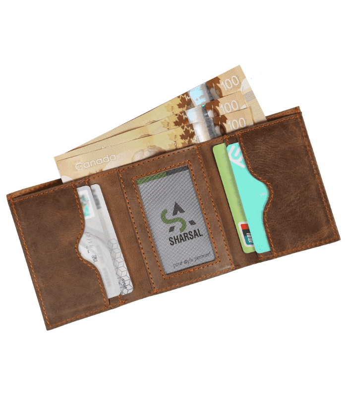Trifold Wallet Mens Brown Trifold Leather Wallet