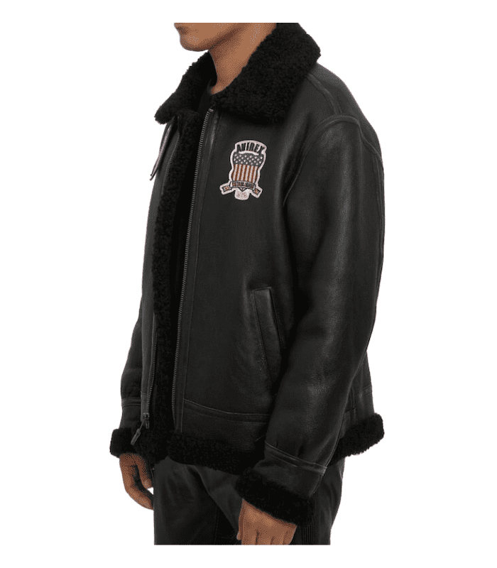 Handmade B3 Black Bomber Leather Jacket For Men