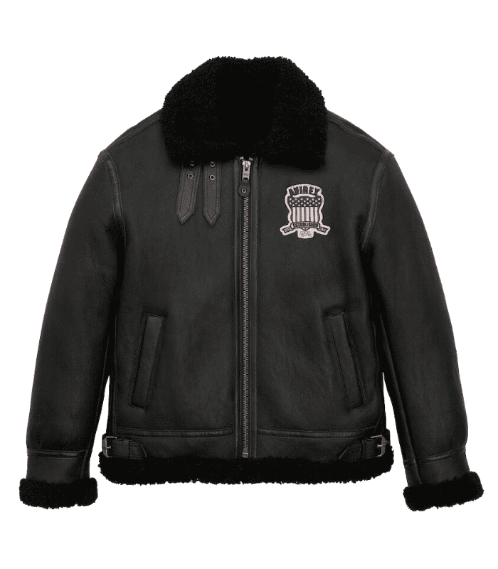 Handmade B3 Black Bomber Leather Jacket