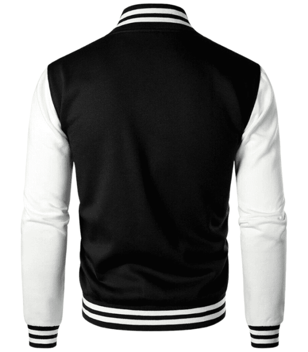 Varsity Letterman Baseball Black and White Bomber Jacket
