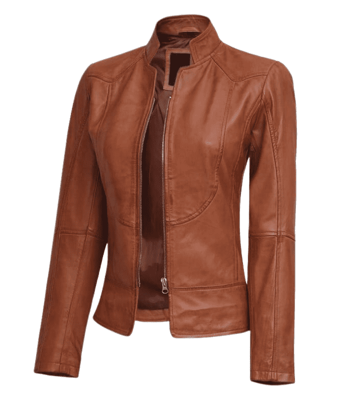 Slim Fit Brown Leather Motorcycle Jacket