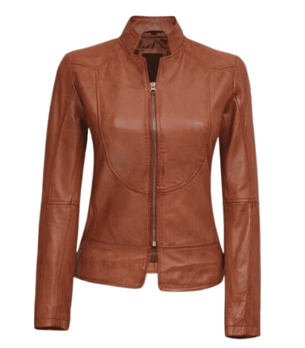 Slim Fit Brown Leather Motorcycle Jacket