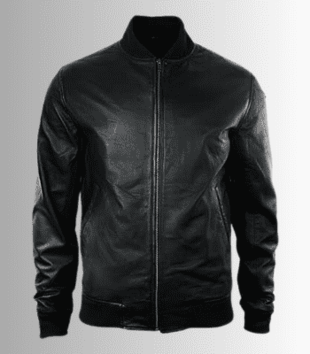 mens black leather bomber jacket